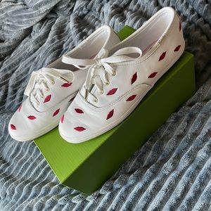 Keds X Kate Spade New York Champion Embroidered Lips Sneakers